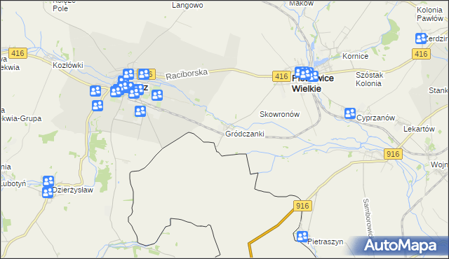 mapa Gródczanki, Gródczanki na mapie Targeo