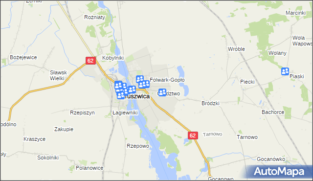 mapa Grodztwo gmina Kruszwica, Grodztwo gmina Kruszwica na mapie Targeo