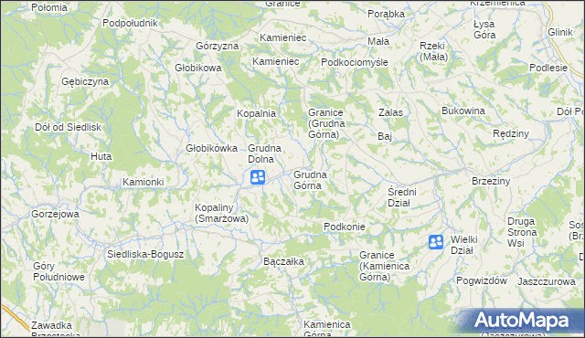 mapa Grudna Górna, Grudna Górna na mapie Targeo