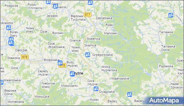 mapa Grzegorzówka, Grzegorzówka na mapie Targeo