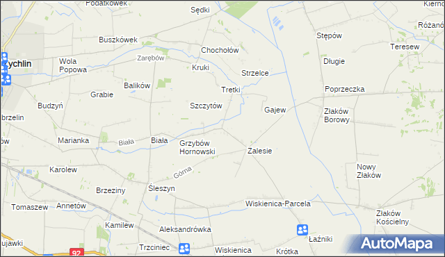 mapa Grzybów Dolny, Grzybów Dolny na mapie Targeo