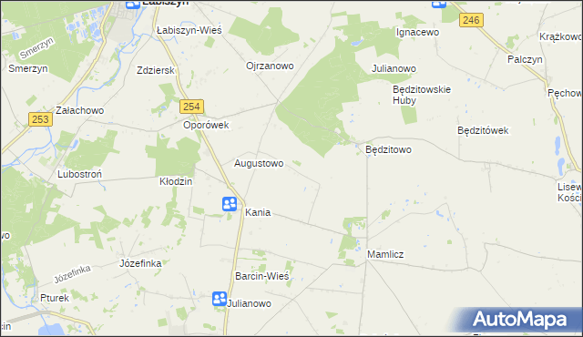 mapa Gulczewo gmina Barcin, Gulczewo gmina Barcin na mapie Targeo