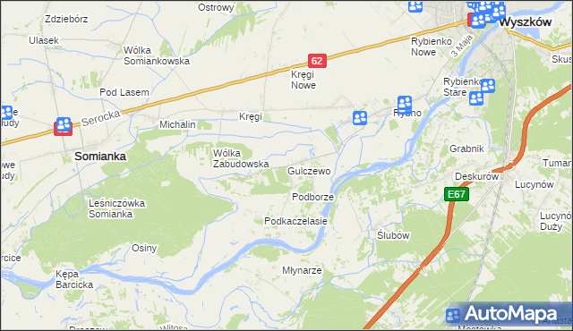 mapa Gulczewo gmina Wyszków, Gulczewo gmina Wyszków na mapie Targeo