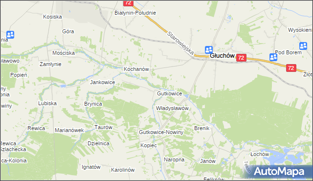 mapa Gutkowice, Gutkowice na mapie Targeo