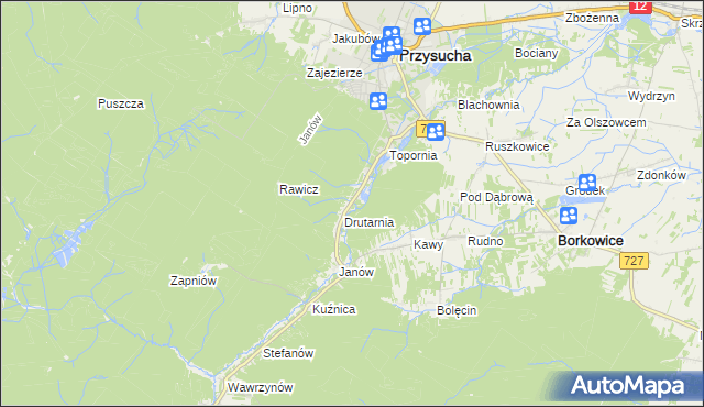 mapa Gwarek, Gwarek na mapie Targeo