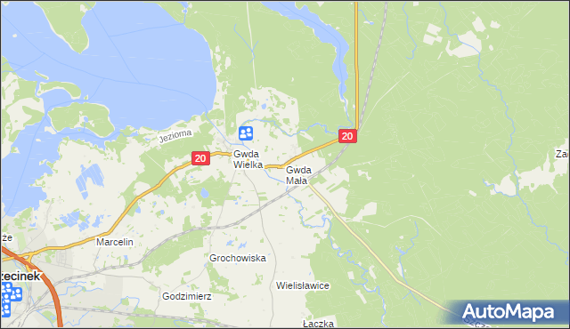 mapa Gwda Mała, Gwda Mała na mapie Targeo