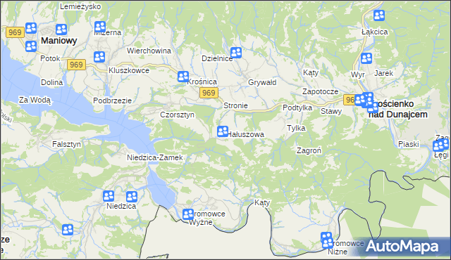 mapa Hałuszowa, Hałuszowa na mapie Targeo