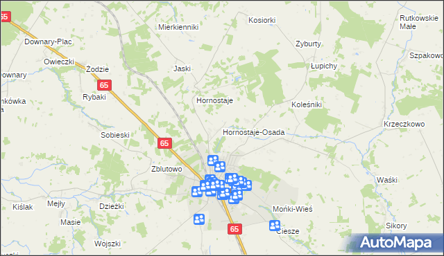 mapa Hornostaje-Osada, Hornostaje-Osada na mapie Targeo