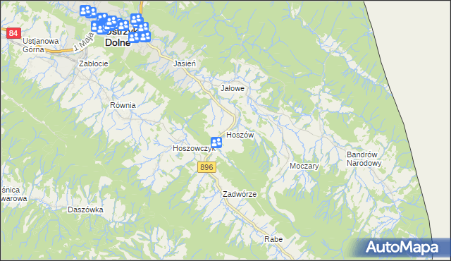 mapa Hoszów, Hoszów na mapie Targeo