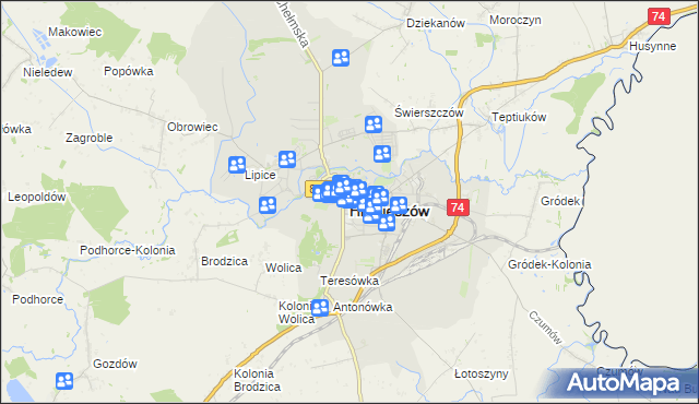 mapa Hrubieszów, Hrubieszów na mapie Targeo