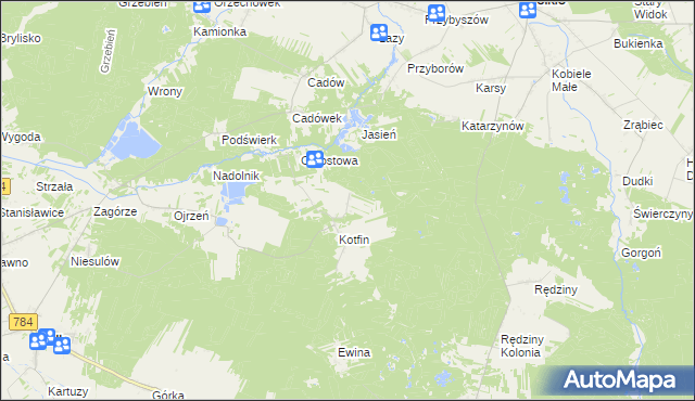 mapa Huby Kotfińskie, Huby Kotfińskie na mapie Targeo