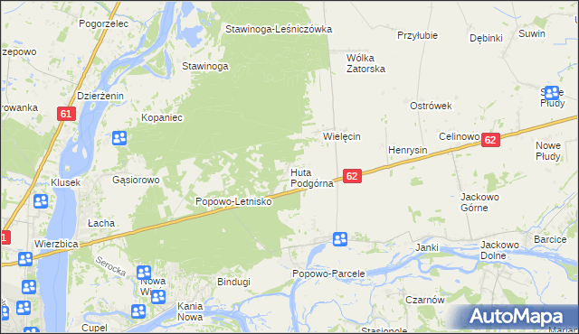 mapa Huta Podgórna gmina Somianka, Huta Podgórna gmina Somianka na mapie Targeo