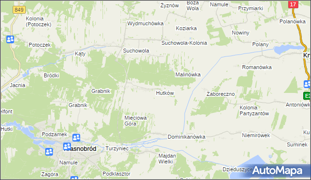mapa Hutków, Hutków na mapie Targeo