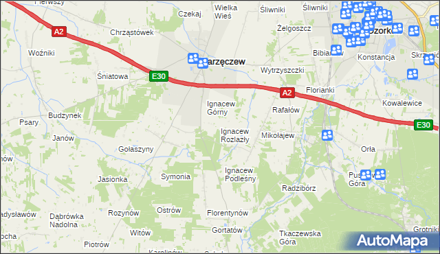 mapa Ignacew Rozlazły, Ignacew Rozlazły na mapie Targeo