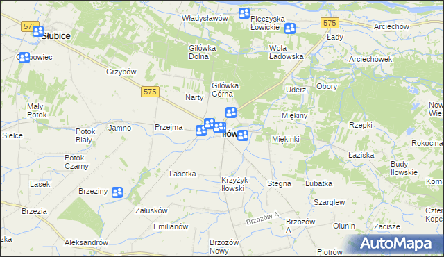 mapa Iłów, Iłów na mapie Targeo