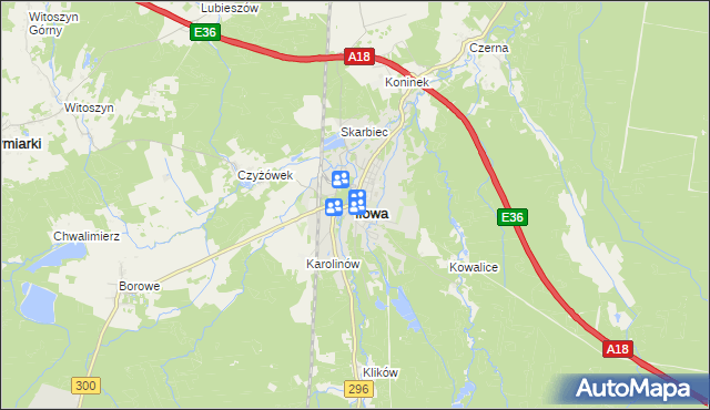 mapa Iłowa powiat żagański, Iłowa powiat żagański na mapie Targeo