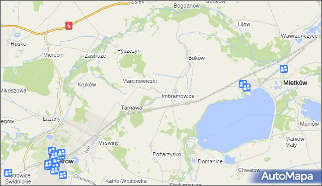 mapa Imbramowice gmina Żarów, Imbramowice gmina Żarów na mapie Targeo