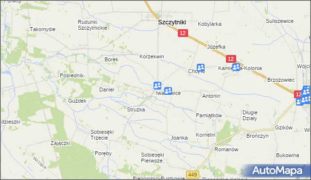 mapa Iwanowice, Iwanowice na mapie Targeo