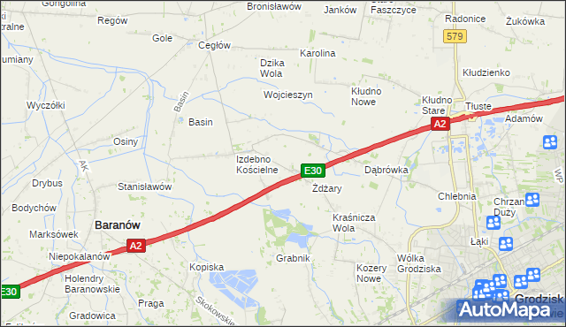 mapa Izdebno Nowe, Izdebno Nowe na mapie Targeo