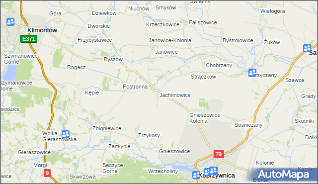 mapa Jachimowice, Jachimowice na mapie Targeo