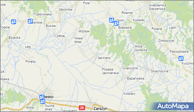 mapa Jaćmierz, Jaćmierz na mapie Targeo