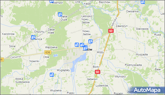 mapa Jadów, Jadów na mapie Targeo