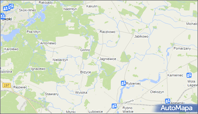 mapa Jagniewice, Jagniewice na mapie Targeo