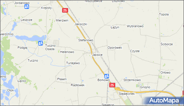 mapa Jaksice gmina Inowrocław, Jaksice gmina Inowrocław na mapie Targeo