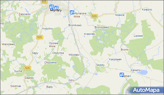 mapa Janiki Pasłęckie, Janiki Pasłęckie na mapie Targeo