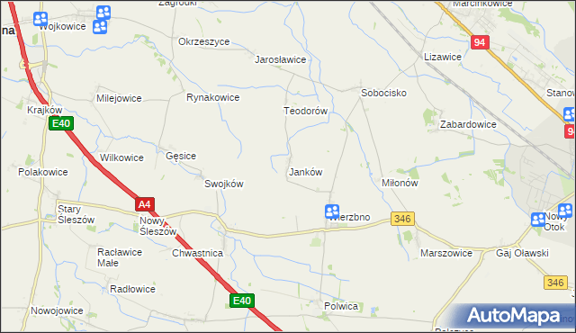 mapa Janków gmina Domaniów, Janków gmina Domaniów na mapie Targeo