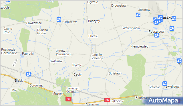 mapa Janków Zaleśny, Janków Zaleśny na mapie Targeo