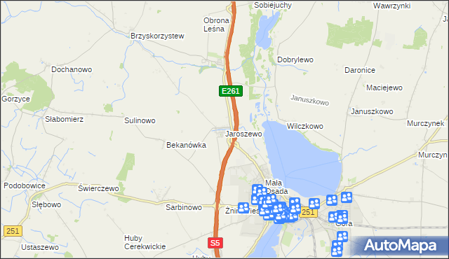 mapa Jaroszewo gmina Żnin, Jaroszewo gmina Żnin na mapie Targeo