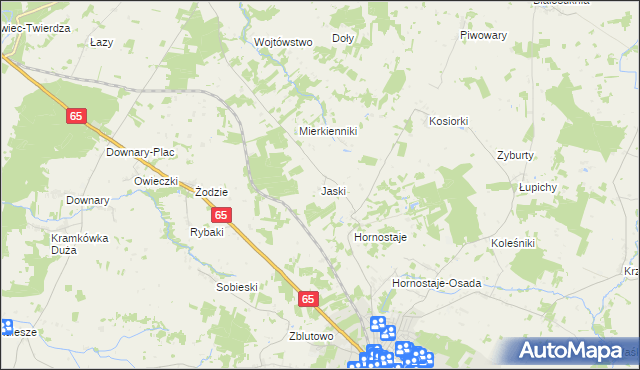 mapa Jaski gmina Mońki, Jaski gmina Mońki na mapie Targeo