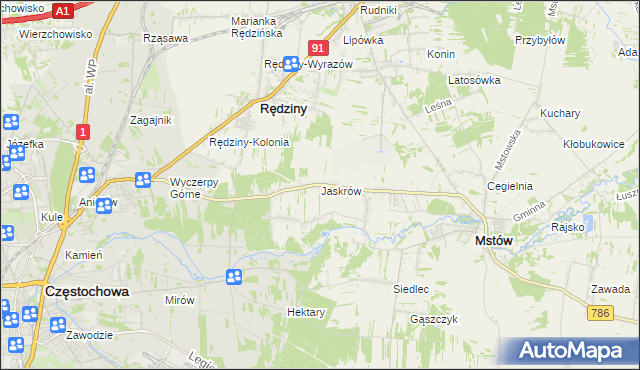 mapa Jaskrów, Jaskrów na mapie Targeo