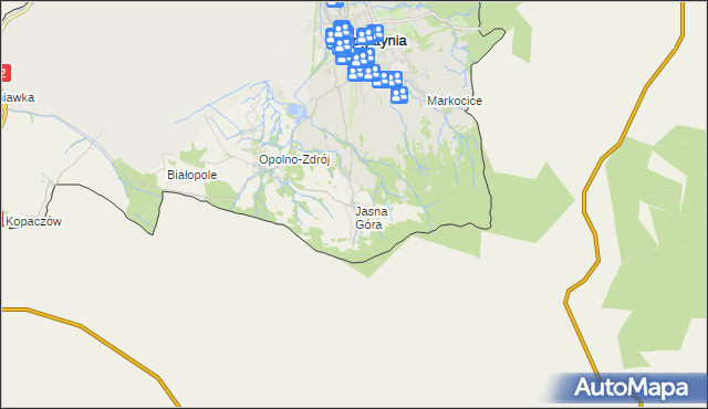 mapa Jasna Góra gmina Bogatynia, Jasna Góra gmina Bogatynia na mapie Targeo