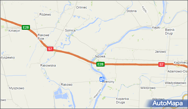 mapa Jazowa gmina Nowy Dwór Gdański, Jazowa gmina Nowy Dwór Gdański na mapie Targeo