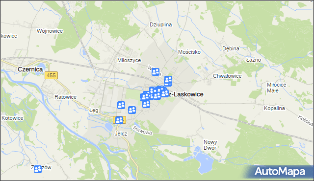 mapa Jelcz-Laskowice, Jelcz-Laskowice na mapie Targeo