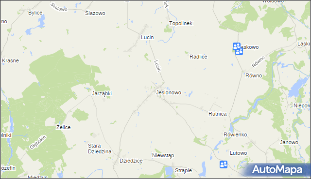 mapa Jesionowo gmina Przelewice, Jesionowo gmina Przelewice na mapie Targeo