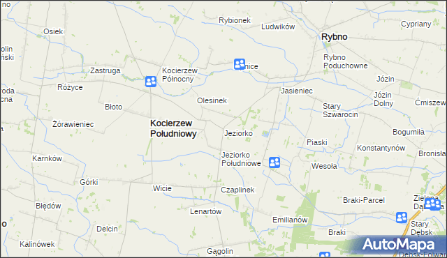 mapa Jeziorko gmina Kocierzew Południowy, Jeziorko gmina Kocierzew Południowy na mapie Targeo