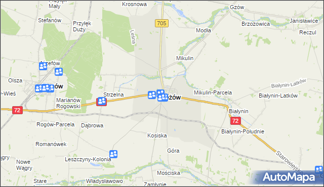 mapa Jeżów powiat brzeziński, Jeżów powiat brzeziński na mapie Targeo