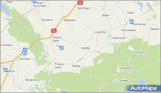 mapa Józefat gmina Kowalewo Pomorskie, Józefat gmina Kowalewo Pomorskie na mapie Targeo