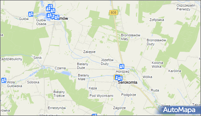 mapa Józefów Duży, Józefów Duży na mapie Targeo