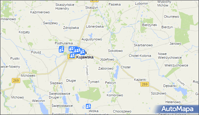 mapa Józefowo gmina Izbica Kujawska, Józefowo gmina Izbica Kujawska na mapie Targeo