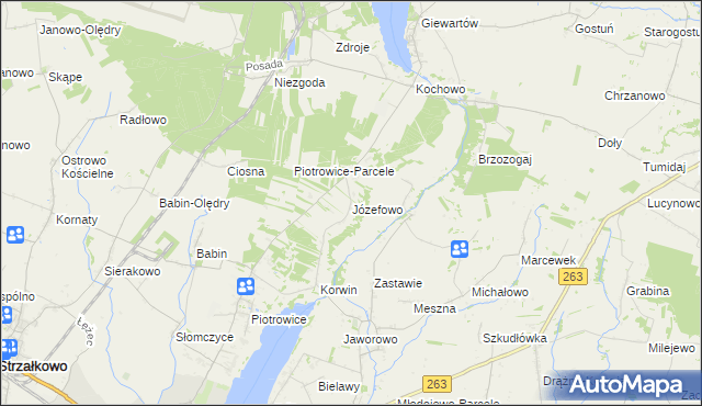 mapa Józefowo gmina Słupca, Józefowo gmina Słupca na mapie Targeo