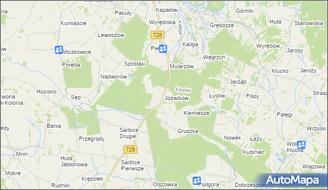 mapa Jóźwików, Jóźwików na mapie Targeo