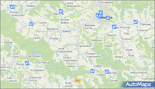 mapa Kąkolówka, Kąkolówka na mapie Targeo