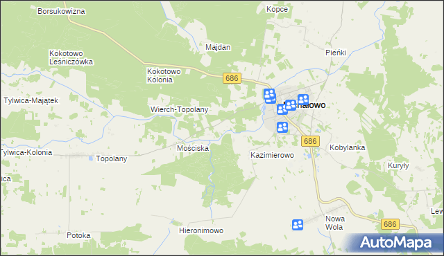 mapa Kamienny Bród, Kamienny Bród na mapie Targeo