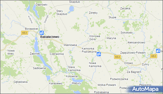 mapa Kamionka Poprzeczna, Kamionka Poprzeczna na mapie Targeo