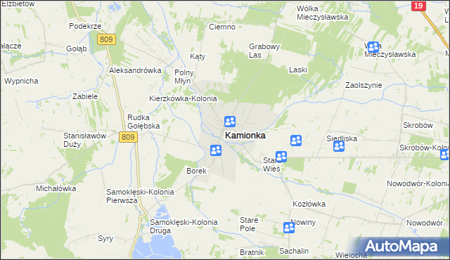 mapa Kamionka powiat lubartowski, Kamionka powiat lubartowski na mapie Targeo