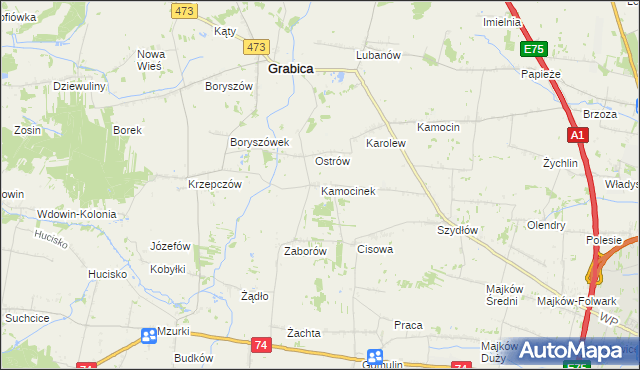 mapa Kamocinek, Kamocinek na mapie Targeo